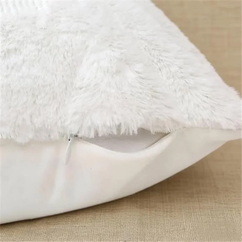 3 Pack Easter Pillow Covers 18x18 Inch White Bunny Pillow Case for Easter Day